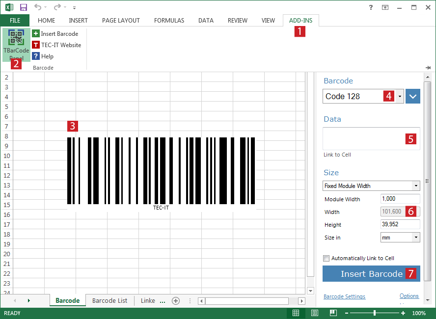barcode with multiple data creator